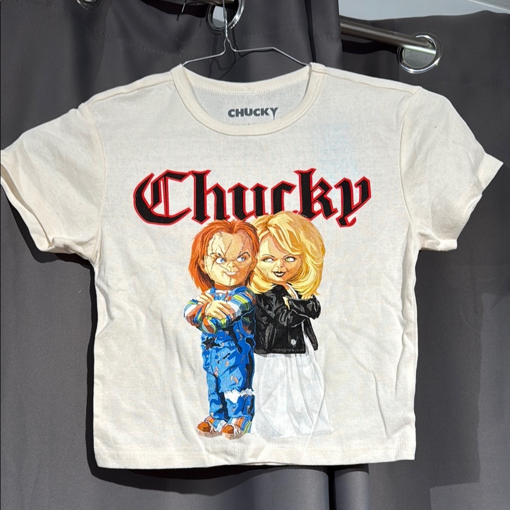 Chucky and Tiffany Off-White Cream Crop Top Juniors XS